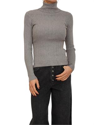 Maglia dolcevita grigia Fracomina in viscosa con strass in DONNA