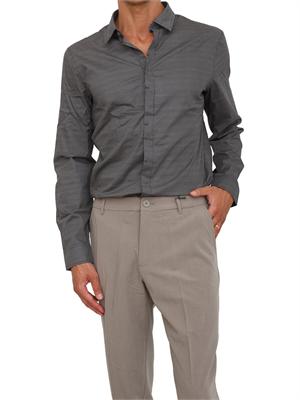 Camicia blu Armani Exchange slim fit microfantasia in UOMO