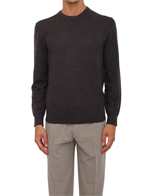 Maglione girocollo marrone Armani Exchange in lana vergine in UOMO