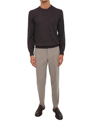 Maglione girocollo marrone Armani Exchange in lana vergine in UOMO