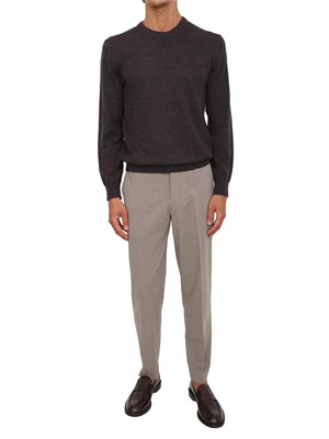 Maglione girocollo marrone Armani Exchange in lana vergine in UOMO