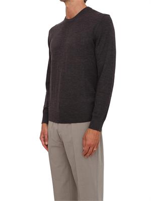 Maglione girocollo marrone Armani Exchange in lana vergine in UOMO