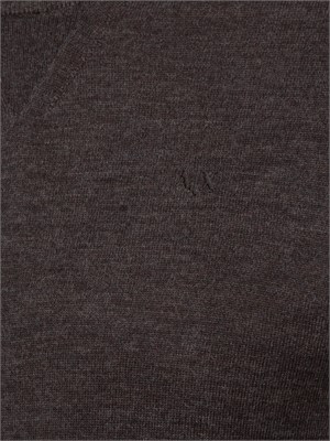 Maglione girocollo marrone Armani Exchange in lana vergine in UOMO