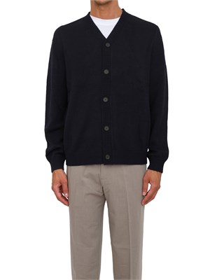 Cardigan blu Armani Exchange in lana e cotone in UOMO