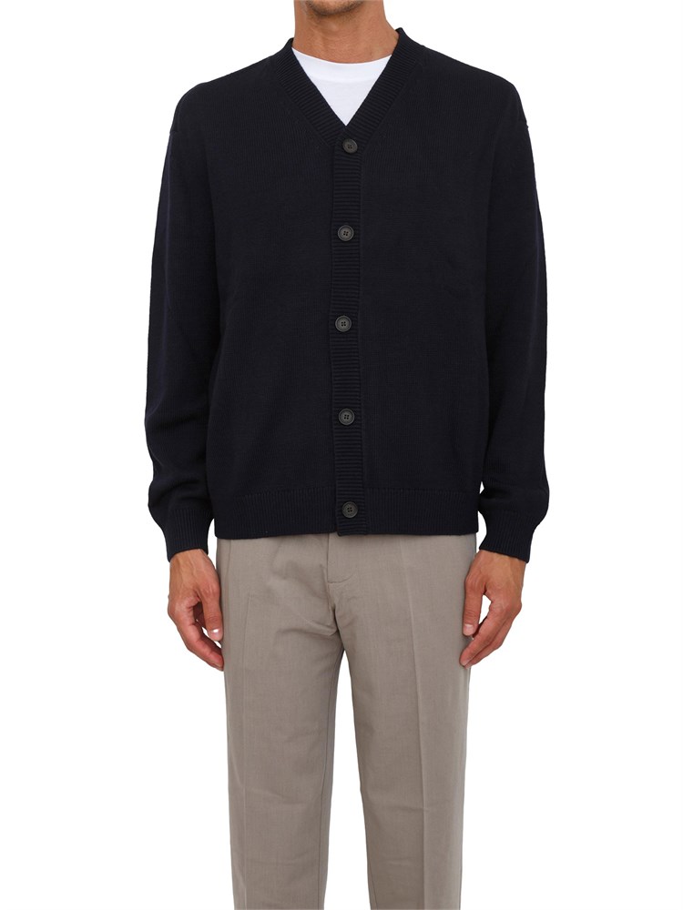 Cardigan blu Armani Exchange in lana e cotone