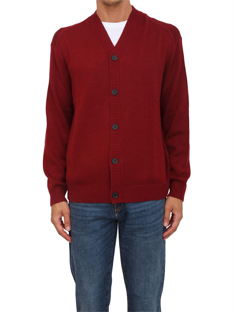Cardigan bordeaux Armani Exchange in lana e cotone