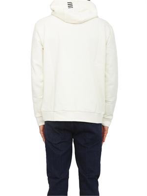 EA7 EMPORIO ARMANI Felpa avorio EA7 con cappuccio Core Identity in misto cotone in UOMO