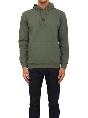 EA7 EMPORIO ARMANI Felpa verde EA7 con cappuccio Core Identity in misto cotone in UOMO