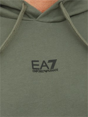 EA7 EMPORIO ARMANI Felpa verde EA7 con cappuccio Core Identity in misto cotone in UOMO