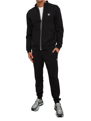 EA7 EMPORIO ARMANI Tuta sportiva nero EA7 Premium Shield in misto viscosa stretch in UOMO