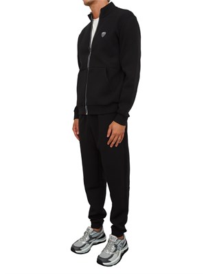EA7 EMPORIO ARMANI Tuta sportiva nero EA7 Premium Shield in misto viscosa stretch in UOMO