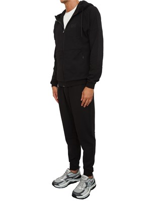 EA7 EMPORIO ARMANI Tuta sportiva nero EA7 Dynamic Athlete in tessuto tecnico Natural VENTUS7 in UOMO
