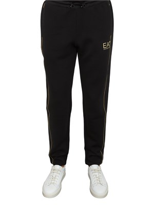 EA7 EMPORIO ARMANI Pantaloni jogger NERO ea7 Gold Label in misto viscosa in UOMO
