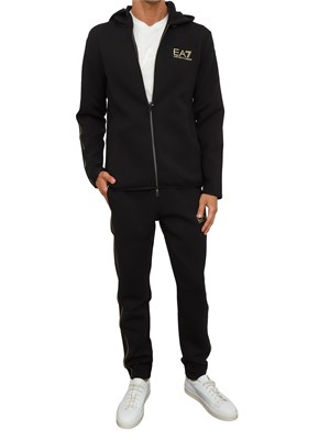 EA7 EMPORIO ARMANI Pantaloni jogger NERO ea7 Gold Label in misto viscosa in UOMO