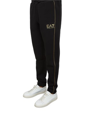 EA7 EMPORIO ARMANI Pantaloni jogger NERO ea7 Gold Label in misto viscosa in UOMO