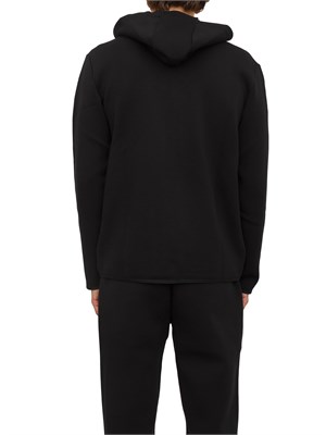 EA7 EMPORIO ARMANI Felpa con cappuccio nero EA7 Gold Label in misto viscosa in UOMO