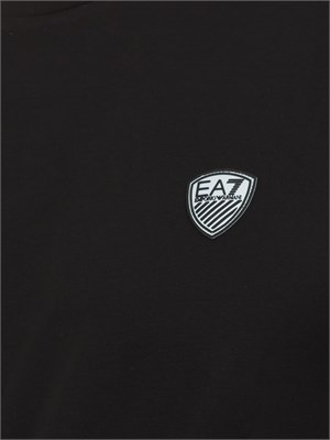 EA7 EMPORIO ARMANI T-shirt nero Ea7 a maniche lunghe in jersey stretch in UOMO