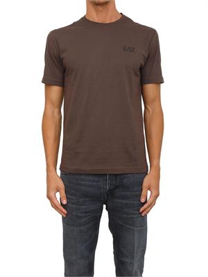 EA7 EMPORIO ARMANI T-shirt  marrone EA7 Core Identity in cotone Pima in UOMO