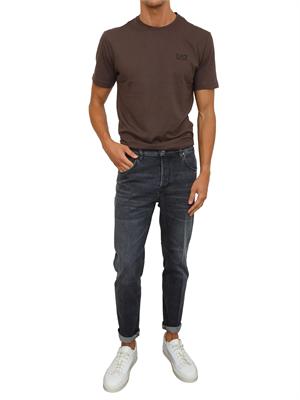 EA7 EMPORIO ARMANI T-shirt  marrone EA7 Core Identity in cotone Pima in UOMO