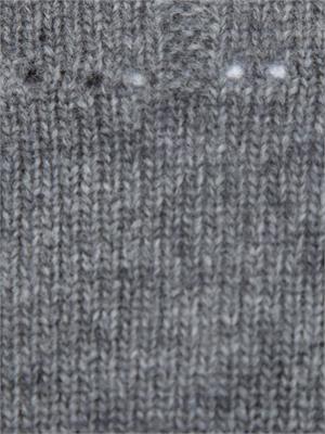TWIN-SET Maglia cropped Twinset in misto mohair grigio con inserti lurex in fondo in DONNA