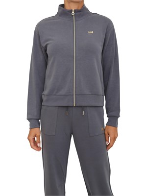 Felpa EA7 Emporio Armani in misto modal stretch grigio in DONNA