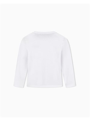 EA7 JUNIOR T-shirt Ea7 bianco a maniche lunghe Core Identity Boy in puro cotone organico ASV in BAMBINO