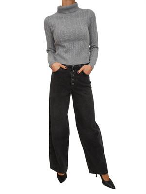 Maglia cropped donna Fracomina in cashmere e lana grigia in DONNA