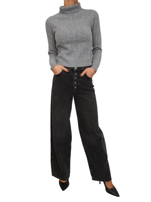 Maglia cropped donna Fracomina in cashmere e lana grigia in DONNA