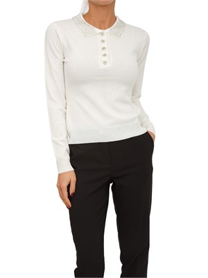 Maglia polo Fracomina in cashmere e lana bianca in DONNA