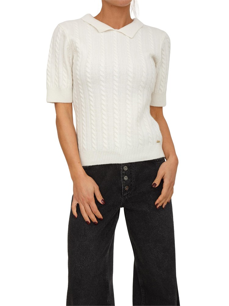 Maglia donna Fracomina cashmere e lana bianca