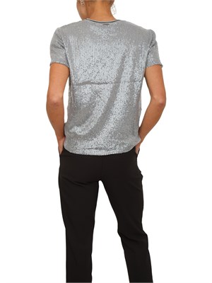 Blusa donna Fracomina in tessuto grigio e paillettes in DONNA