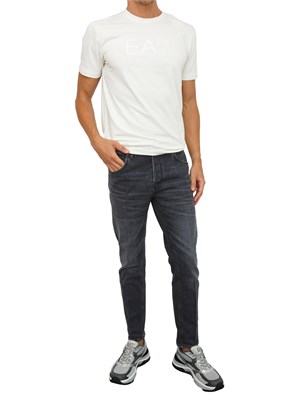 Jeans Reggae PT Torino uomo in black denim stretch con fit tapered in UOMO