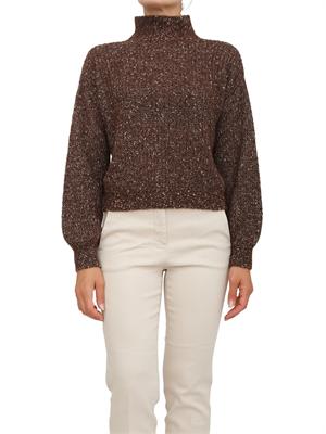 Maglia Marella in mohair e alpaca marrone melange in DONNA