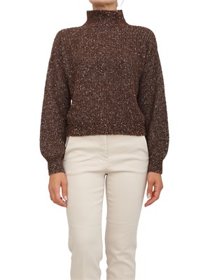 Maglia Marella in mohair e alpaca marrone melange in DONNA