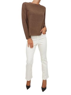Pantaloni Emme Marella modello flare in cotone bianco in DONNA