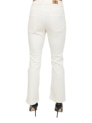 Pantaloni Emme Marella modello flare in cotone bianco in DONNA