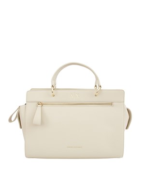 Borsa shopping Armani Exchange in ecopelle martellata beige in DONNA