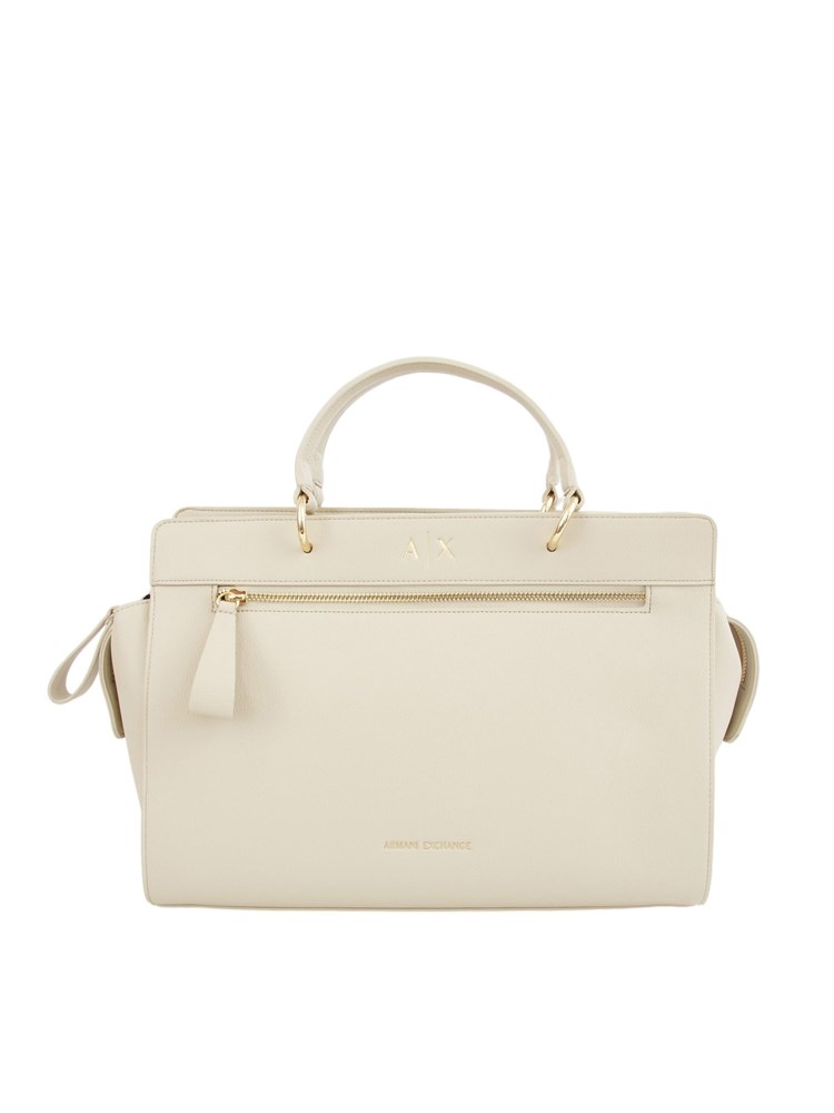 Borsa shopping Armani Exchange in ecopelle martellata beige