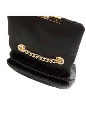 Borsa a tracolla Armani Exchange con dettagli metal in ecopelle nera in DONNA