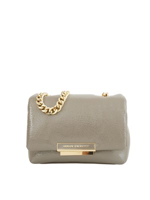 Borsa a tracolla Armani Exchange con dettagli metal in ecopelle grigia in DONNA