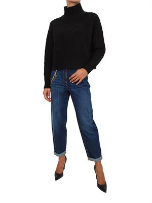 Pullover Elisabetta Franchi con losanghe jacquard  in maglia nera in DONNA