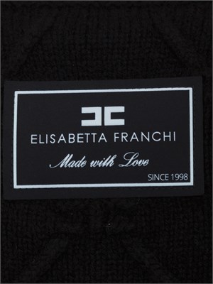 Pullover Elisabetta Franchi con losanghe jacquard  in maglia nera in DONNA