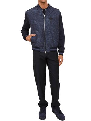 Bomber Etro uomo in tessuto tecnico Paisley blu in UOMO