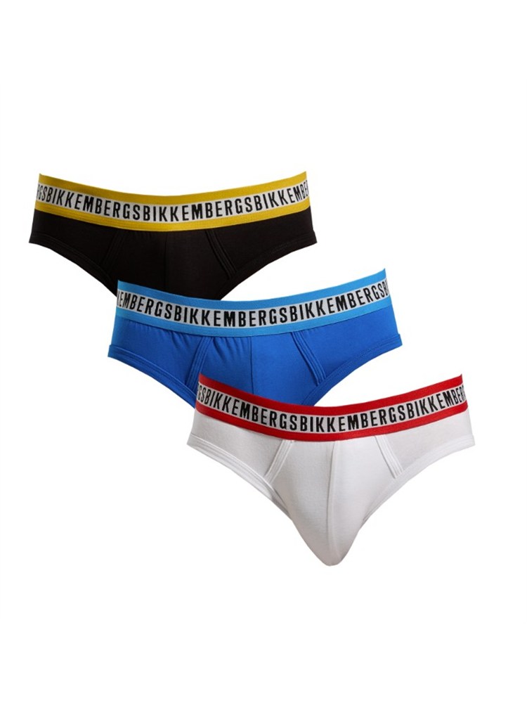 Pack 3 slip Bikkembergs uomo in cotone multicolor