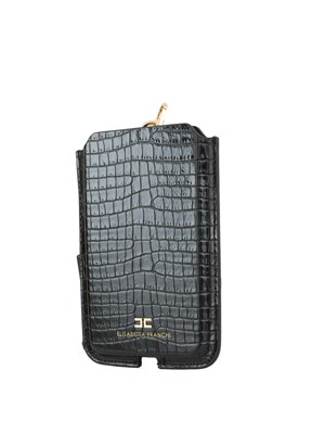 Porta cellulare nero Elisabetta Franchi con stampa cocco in DONNA