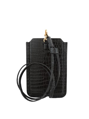 Porta cellulare nero Elisabetta Franchi con stampa cocco in DONNA