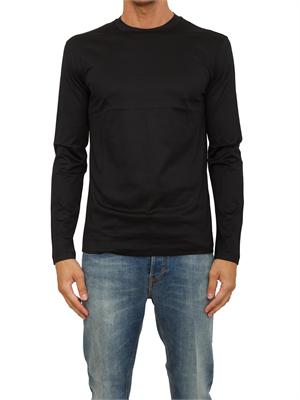 T-shirt maniche lunghe nero Emporio Armani in jersey misto lyocell ASV in UOMO
