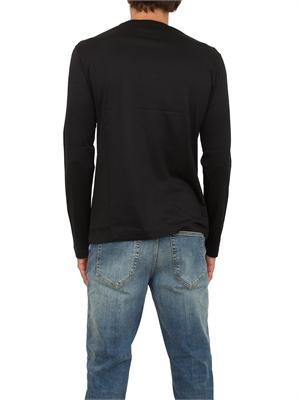 T-shirt maniche lunghe nero Emporio Armani in jersey misto lyocell ASV in UOMO