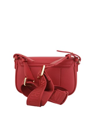 Mini bag Emporio Armani in ecopelle rossa con tracolla in tessuto con logo in DONNA