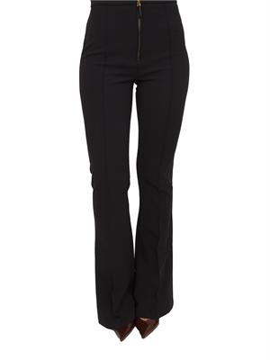 Pantaloni Elisabetta Franchi in doppio crêpe nera con zip in DONNA